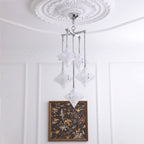 Modern Diamond Art Glass Chandelier in Luxury Ceiling Setting