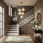 Modern Diamond Art Glass Chandelier in Grand Foyer