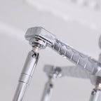 Close Up View of Silver Metal Frame and Connector Structure