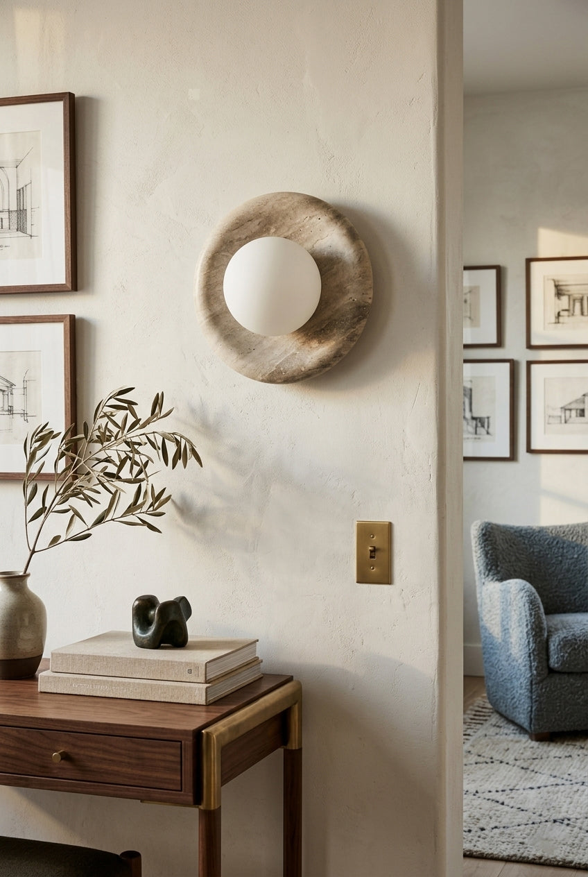 Stone Series Round Wall Sconce
