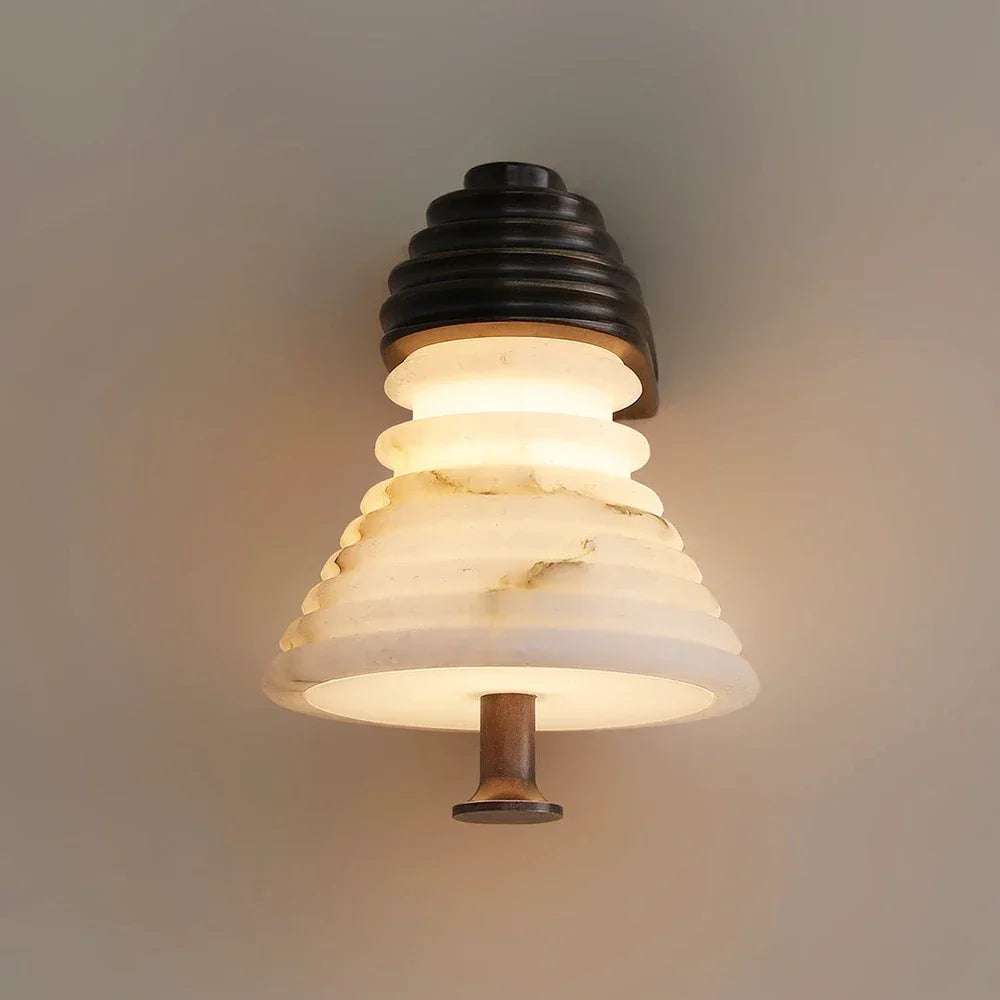 Strata Ribbed Alabaster Wall Sconce