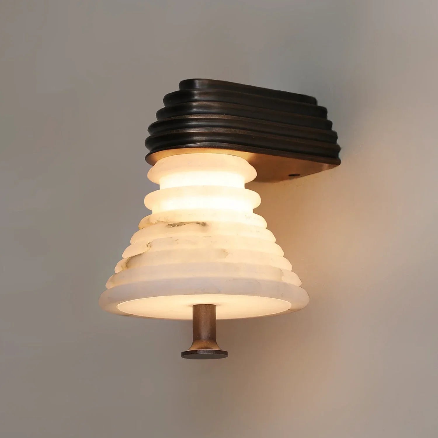 Strata Ribbed Alabaster Wall Sconce