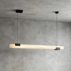 Illuminated Modern Linear Alabaster Pendant Light Studio Shot