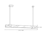 Modern Linear Alabaster Art Glass Pendant Light Line Art Dimension Diagram