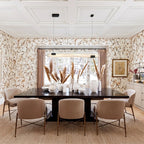 Modern Linear Alabaster Pendant Light Over Formal Dining Table