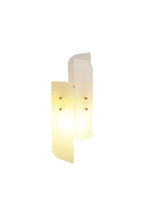 Modern Interlocking Art Glass Wall Sconce with Brass Hardware on Pure White Background
