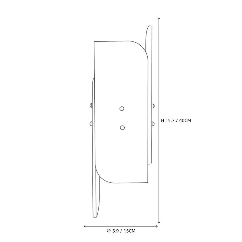 Modern Interlocking Art Glass Wall Sconce Line Art Dimension Diagram