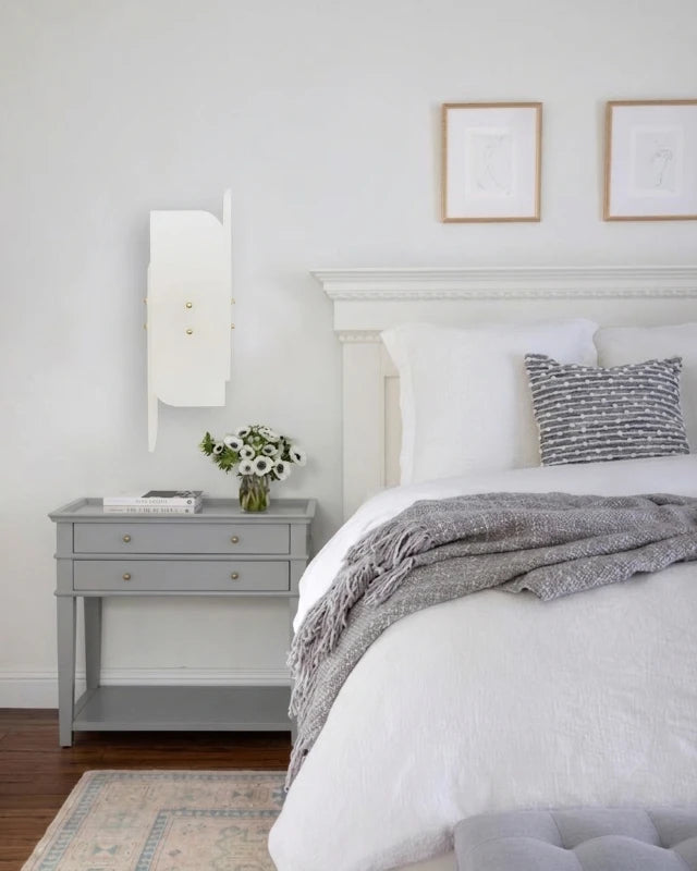 Modern Art Glass Wall Sconce in Master Bedroom Setting
