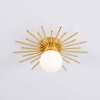 Sunburst Brass Flush Mount