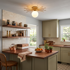 Sunburst Brass Flush Mount