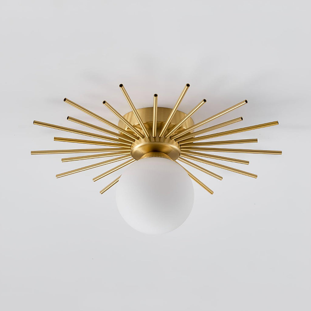 Sunburst Brass Flush Mount