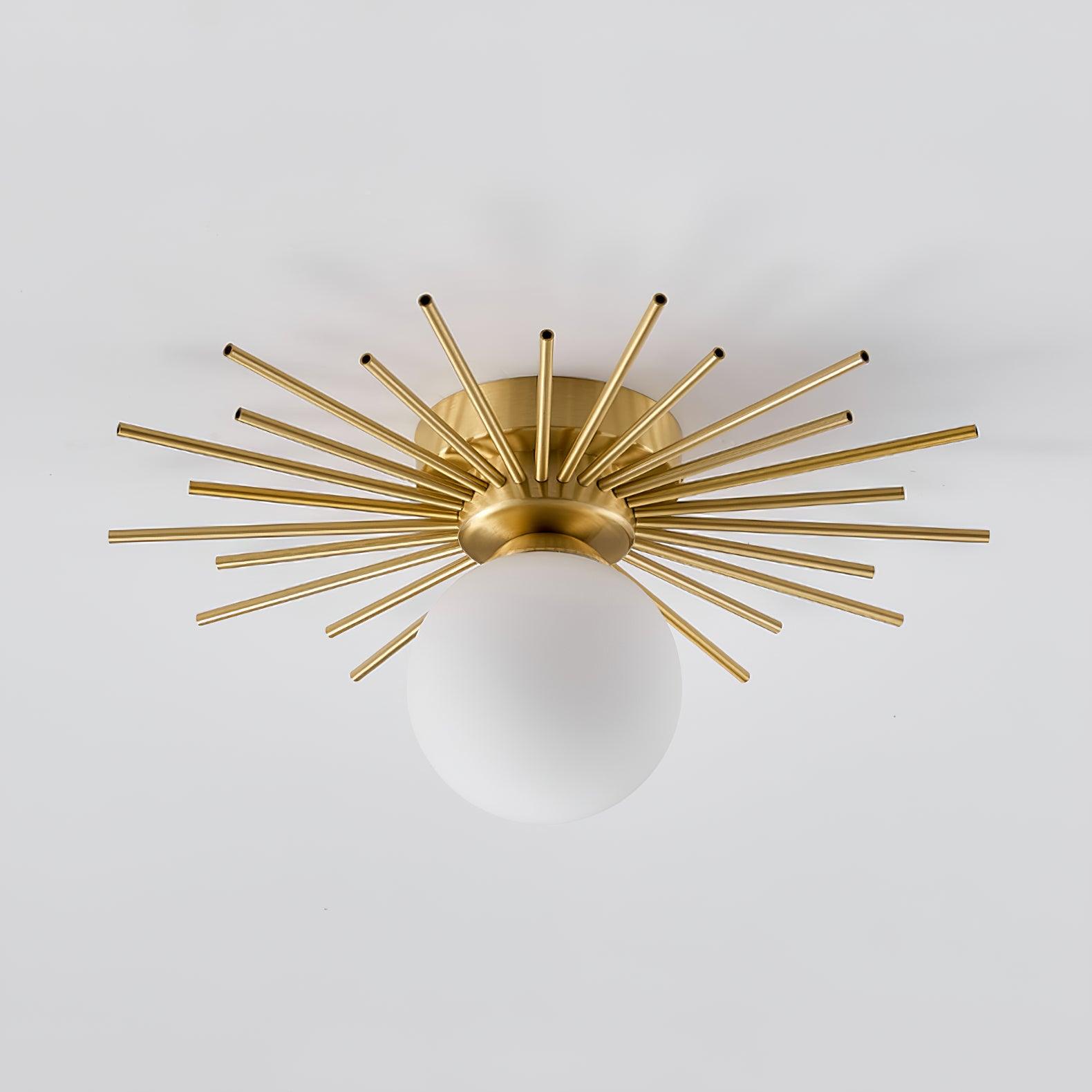 Sunburst Brass Flush Mount