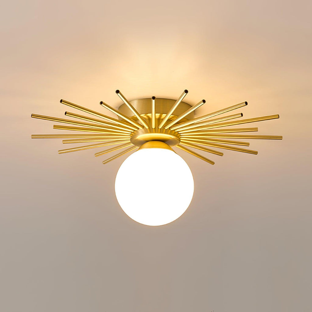 Sunburst Brass Flush Mount