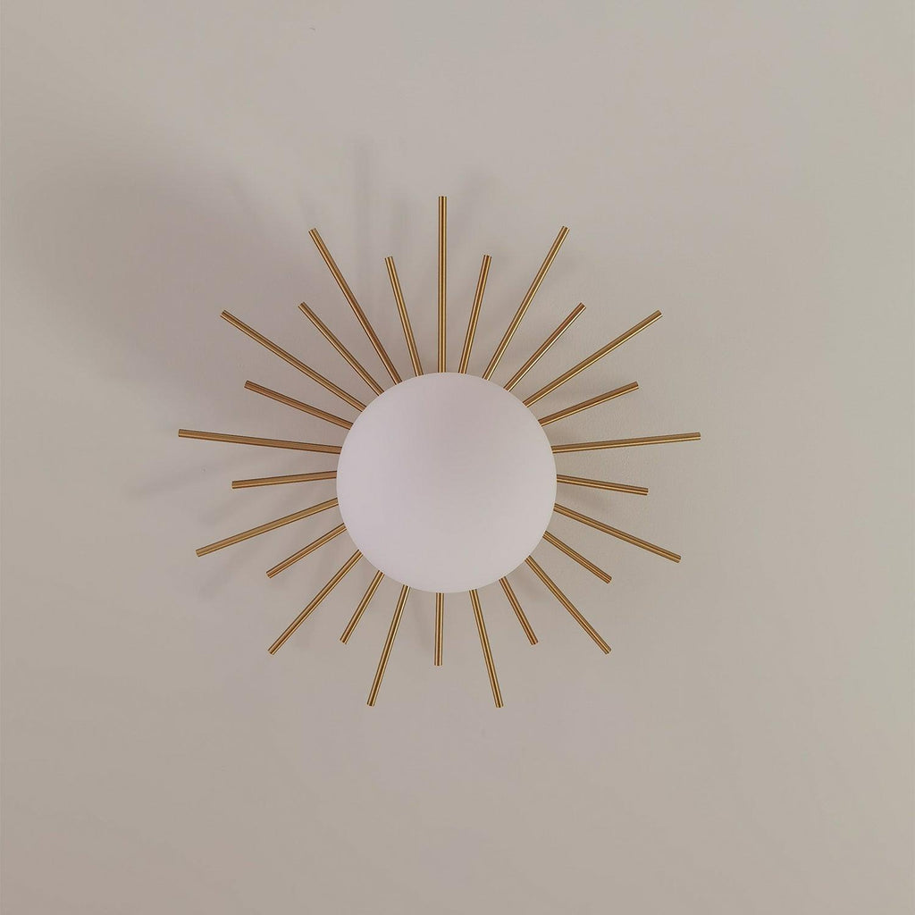 Sunburst Brass Flush Mount