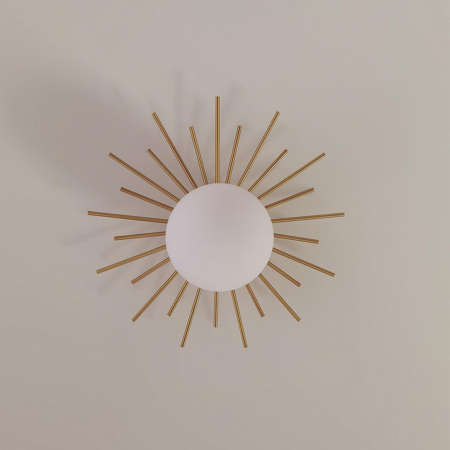 Sunburst Brass Flush Mount