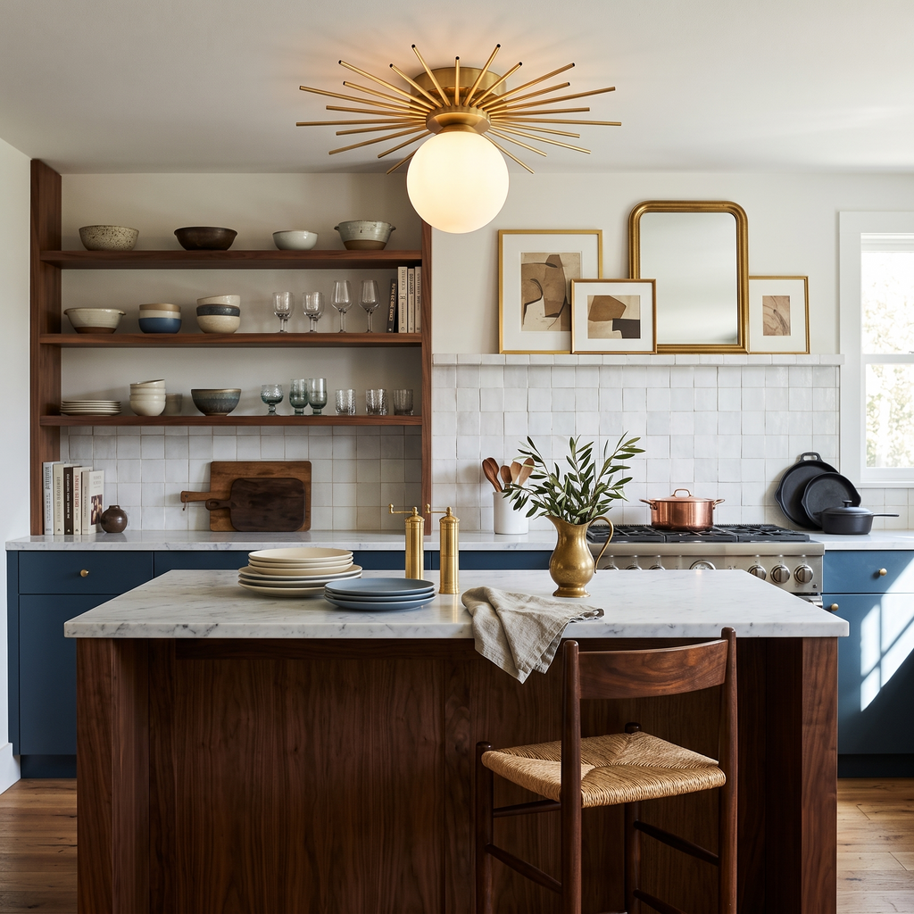 Sunburst Brass Flush Mount