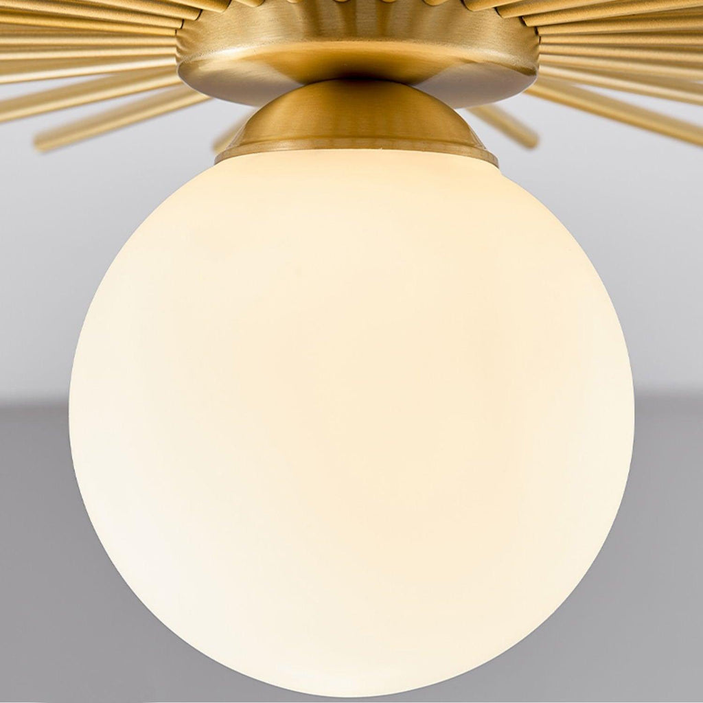 Sunburst Brass Flush Mount