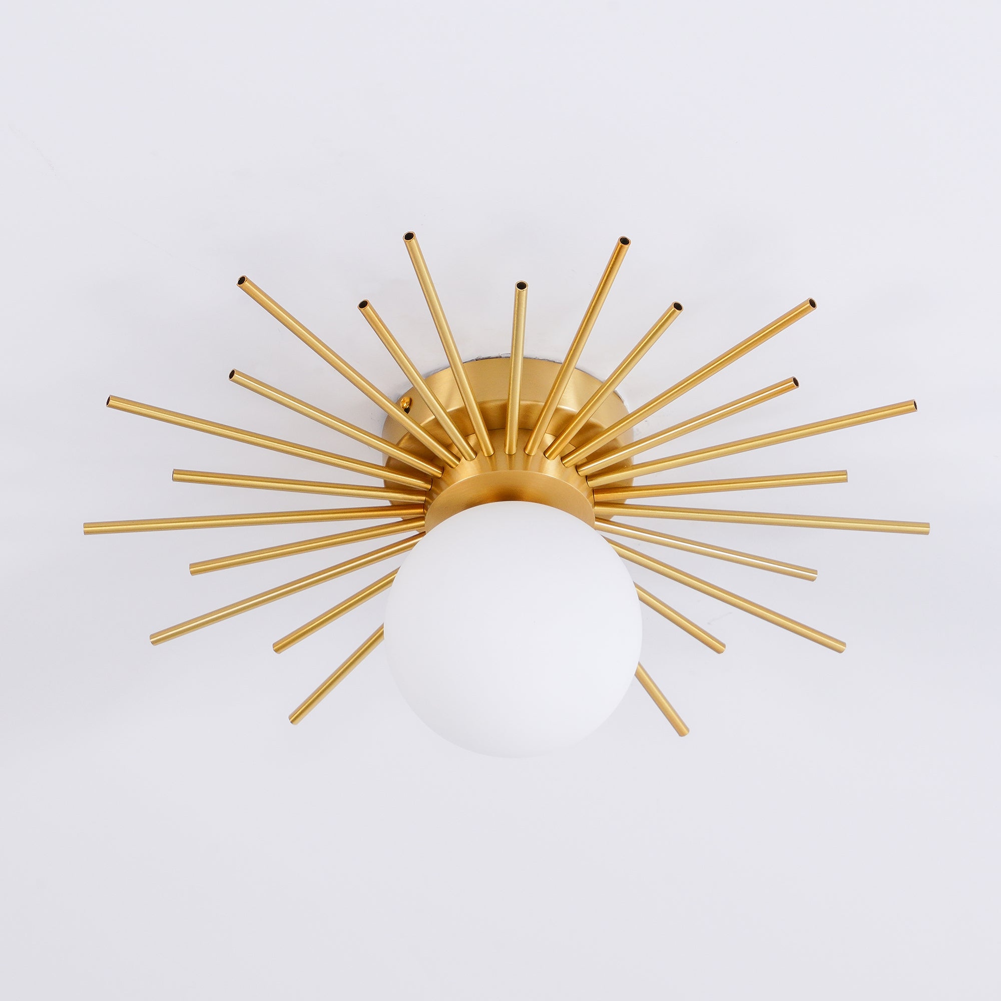 Sunburst Brass Flush Mount