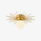 Sunburst Brass Flush Mount