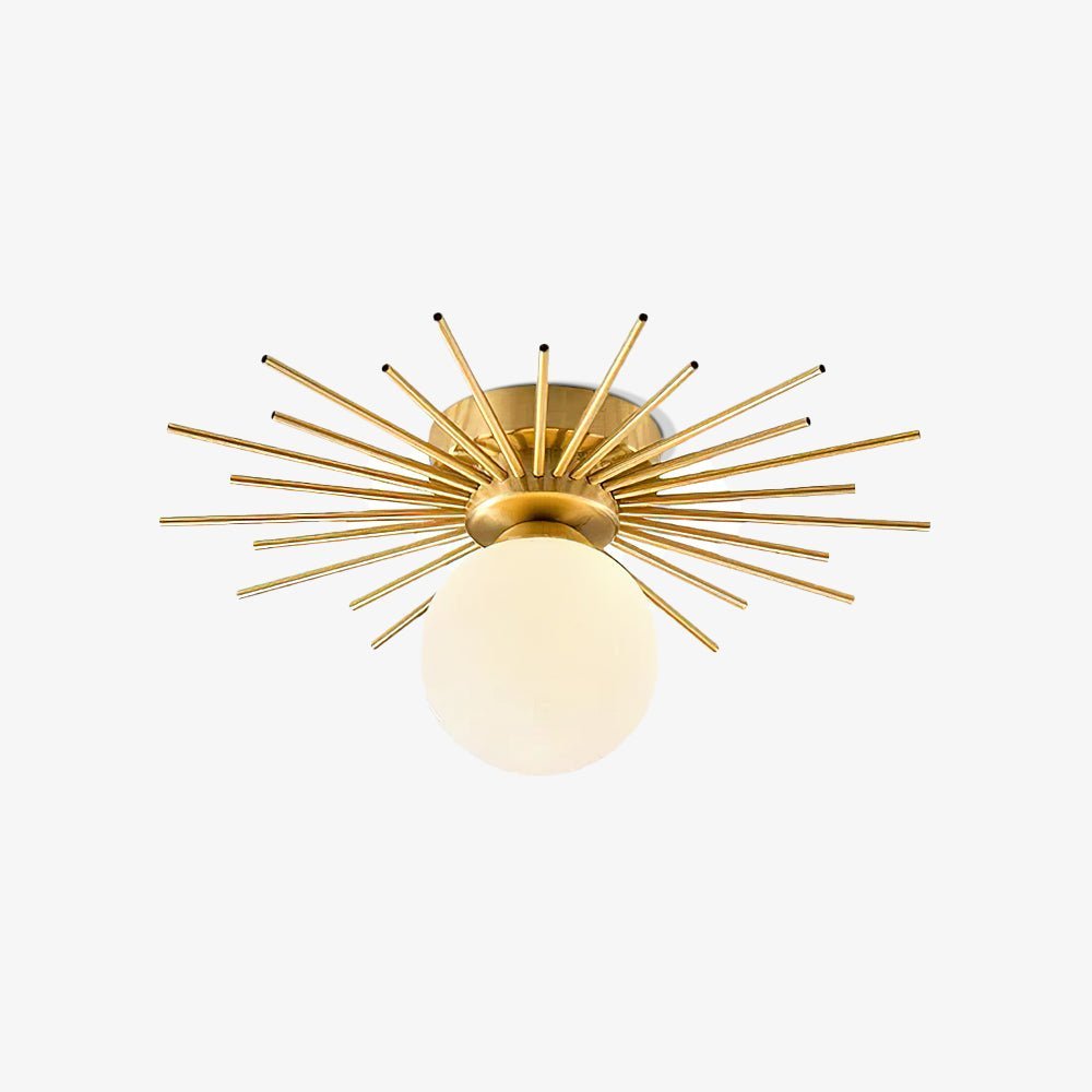 Sunburst Brass Flush Mount
