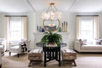 Modern Layered Wave Disc Art Glass Chandelier in Cozy Living Room
