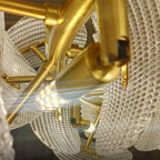 Close Up View of Brass Suspension Rod and Structural Details