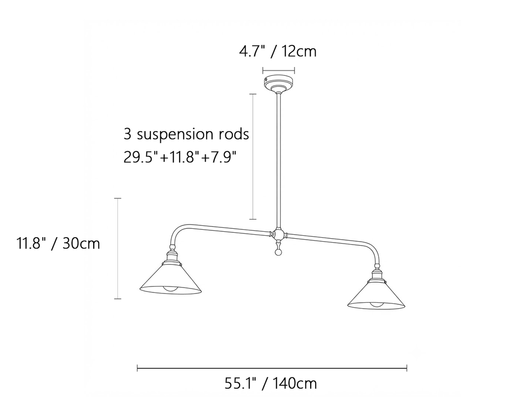 Symmetric Taper Pendant Bar