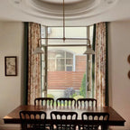 Modern Brass Double-Head Pendant Light in Formal Dining Room