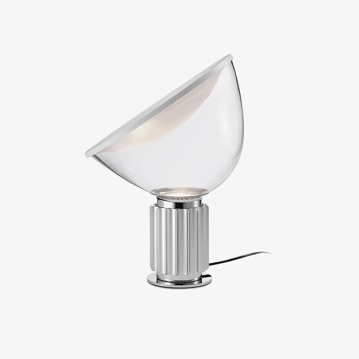 Modern Sculptural Slanted Glass Accent Table Lamp Studio Display