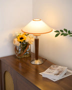Modern Table Lamp with Flowers on Accent Cabinet