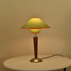 Illuminated Green Cone Shade Table Lamp Studio Display