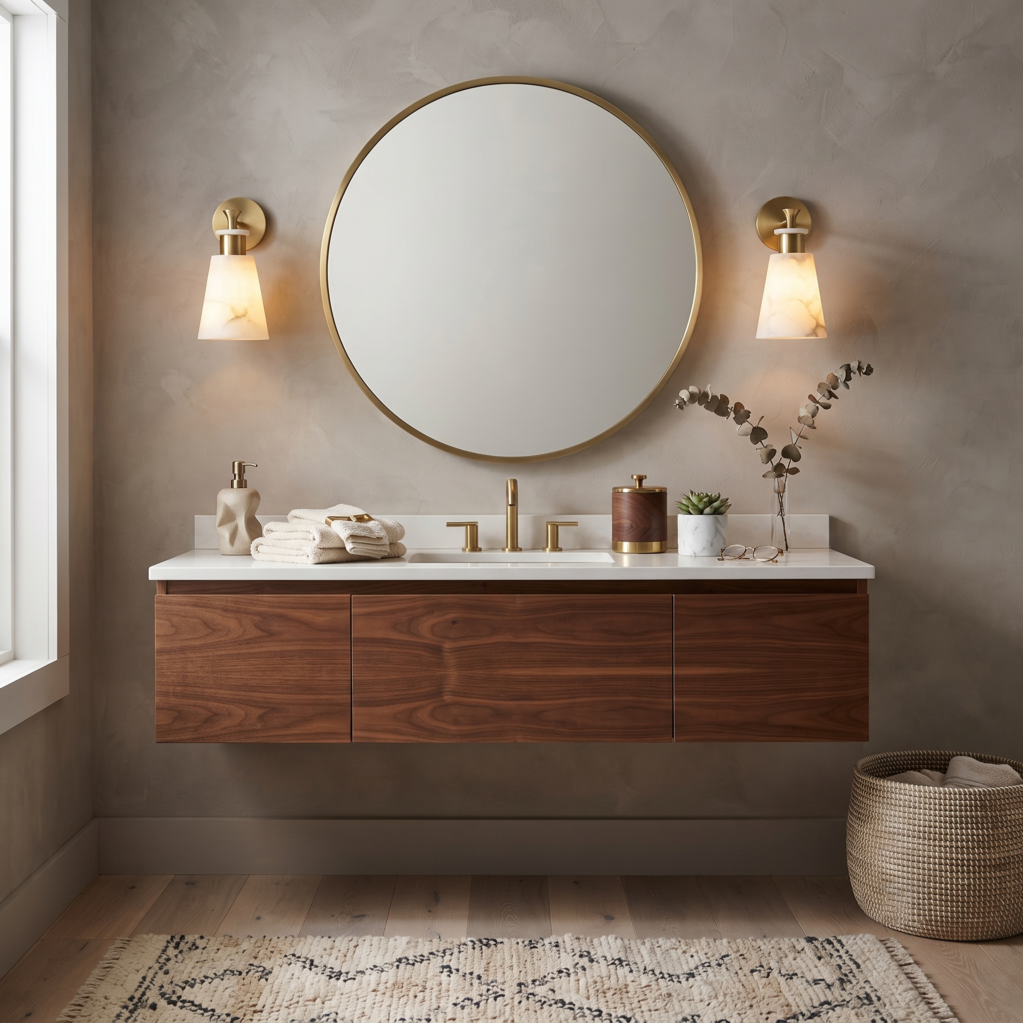 Tapered Alabaster Glass Sconce