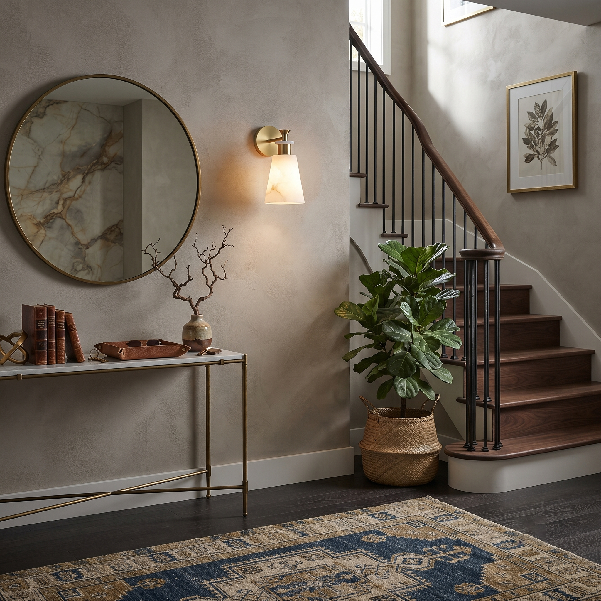 Tapered Alabaster Glass Sconce
