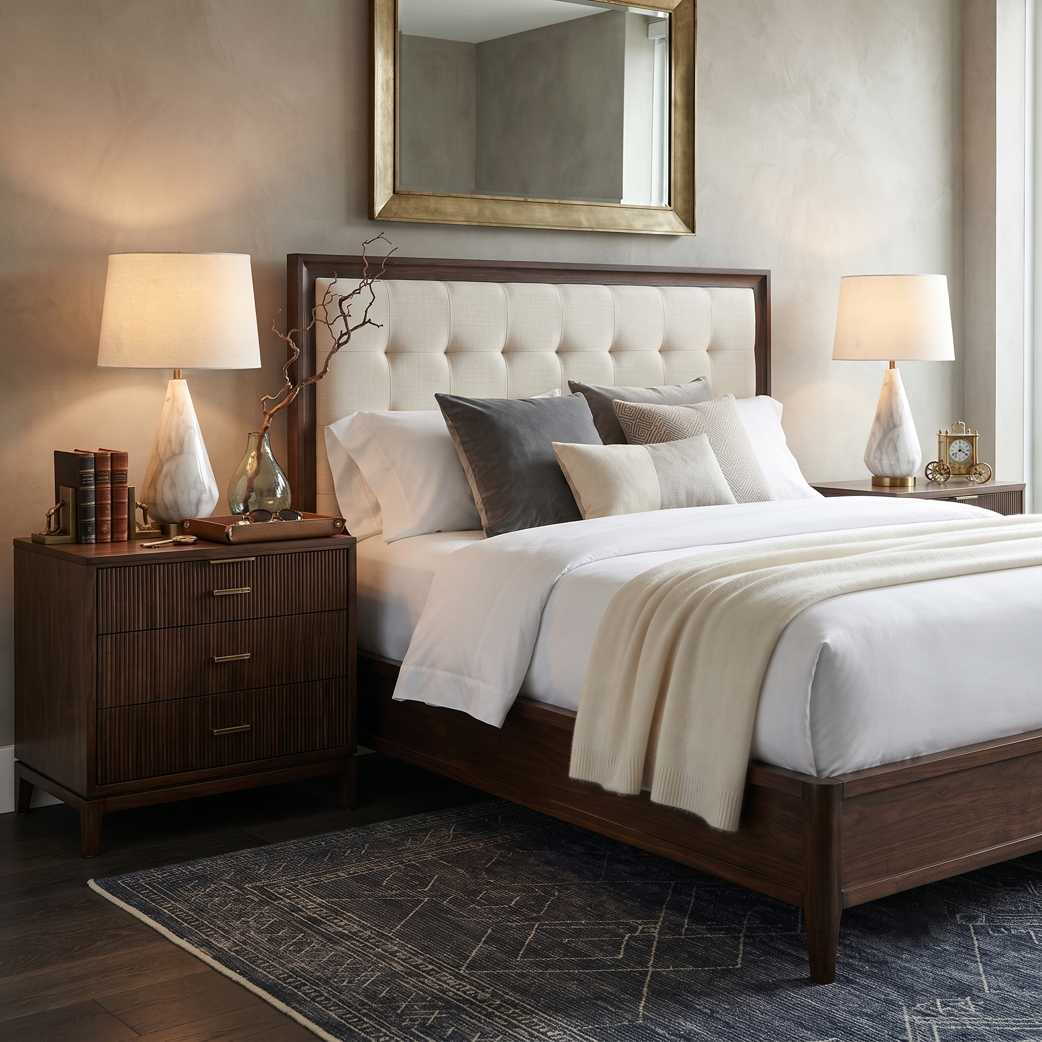 Tapered Alabaster Table Lamp