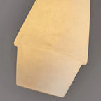 Close Up View of Illuminated Faceted Alabaster Shade Bottom
