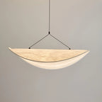 Upward View of Illuminated Modern Cloud Wave Art Pendant Light Studio Display