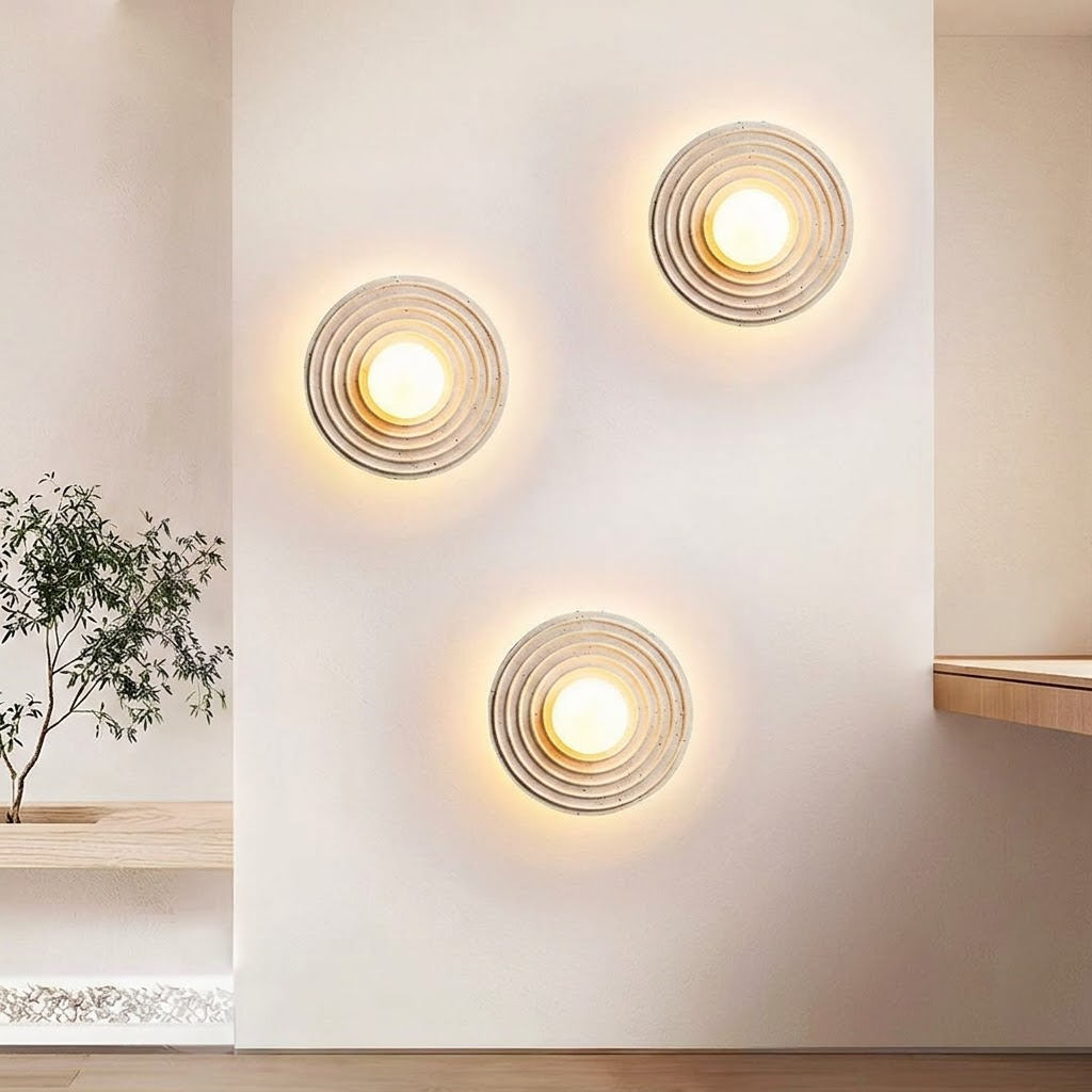 Textured Cement Halo Light