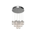 Angled View of Modern Multi-Light Art Glass Chandelier Studio Shot