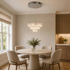 Modern Multi-Light Round Chandelier in Bright Dining Area