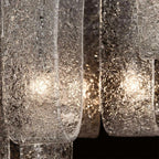Close Up View of Textured Ice Glass Cylinders and Light Pattern