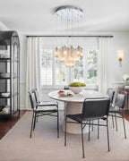 Modern Multi-Light Art Glass Chandelier in Formal Dining Room
