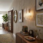 Illuminated Modern Ice Glass Wall Sconce in Hallway Foyer