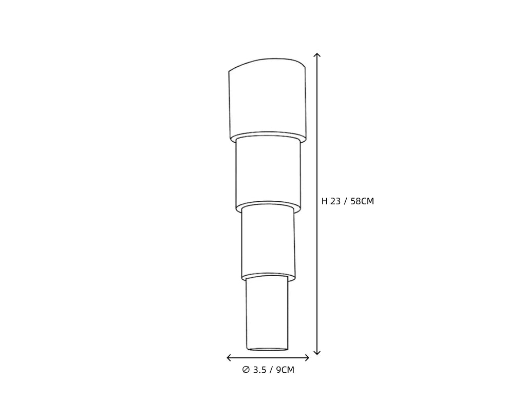 Large Tiered Alabaster Wall Sconce Line Art Dimension Diagram