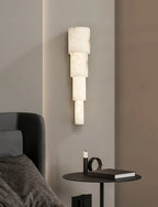 Modern Alabaster Bedside Wall Light Over Bedroom Nightstand