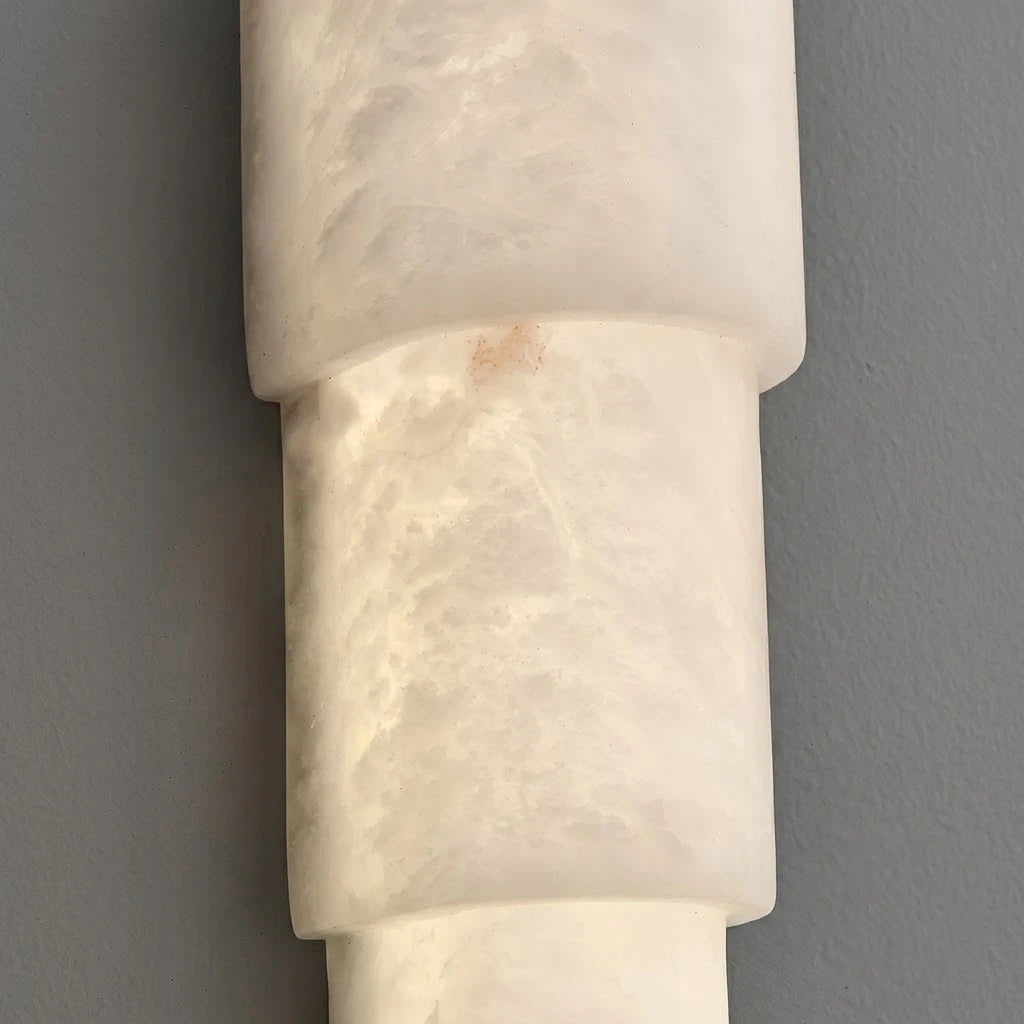 Detail View of Tiered Alabaster Cylinder Layers