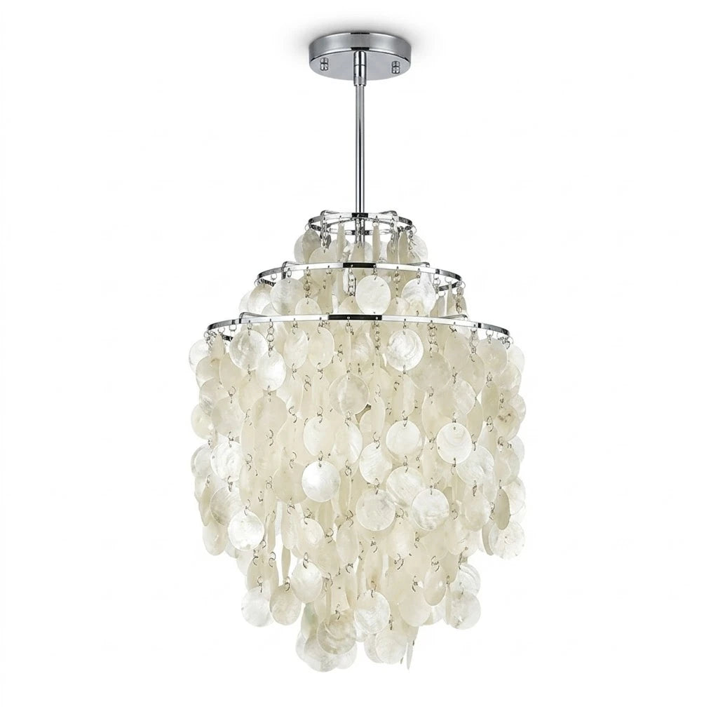Tiered Brass Capiz Shell Pendant