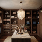 Tiered Brass Capiz Shell Pendant