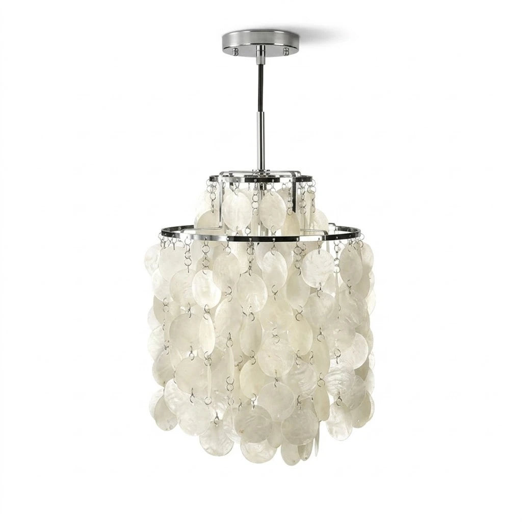 Tiered Brass Capiz Shell Pendant