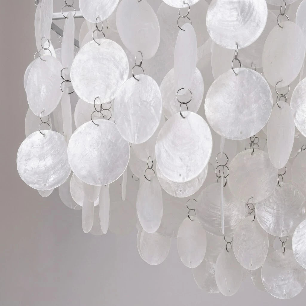 Tiered Brass Capiz Shell Pendant