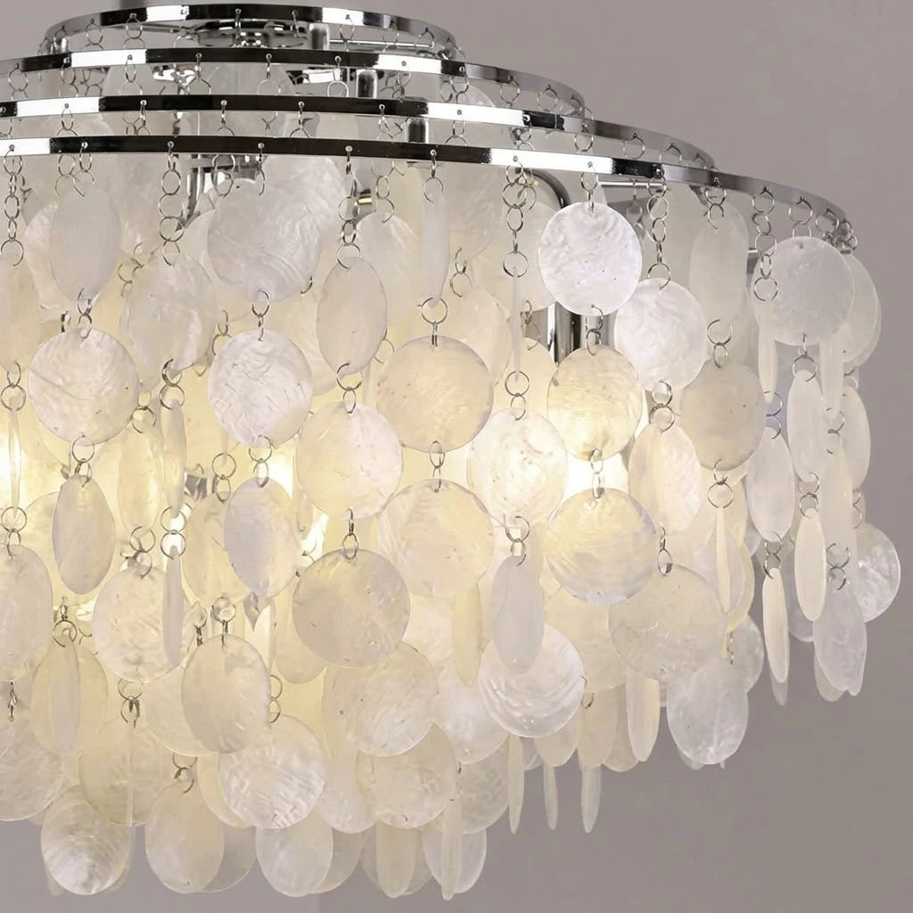 Tiered Brass Capiz Shell Pendant